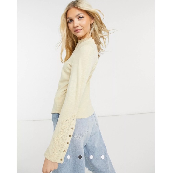 •SOLD• Free People Hooked On You Cuff Top in Wheat Size XL - Picture 4 of 9